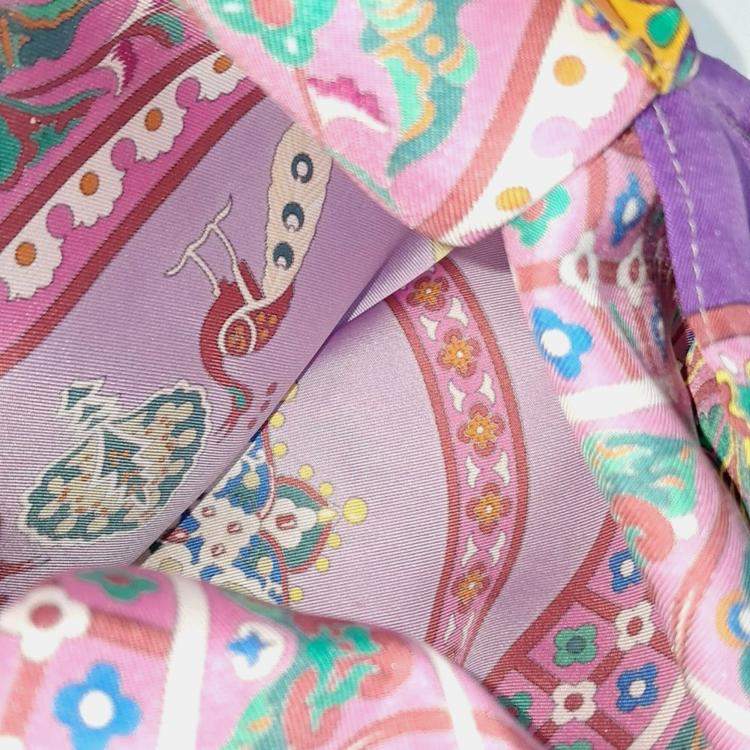 Pre Owned Hermes Multicolor Petit Ash Silk Tote Bag