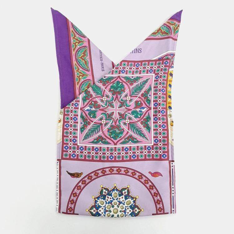 Pre Owned Hermes Multicolor Petit Ash Silk Tote Bag