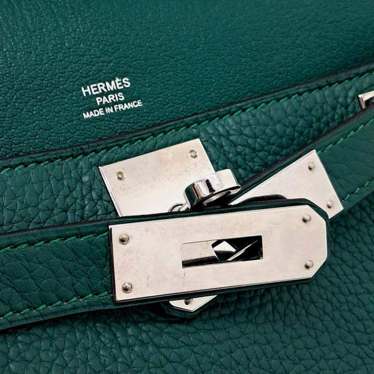 Pre Owned Hermes Green Leather Zipcher 28 (Q)