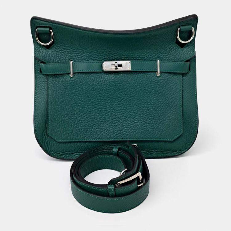 Pre Owned Hermes Green Leather Zipcher 28 (Q)