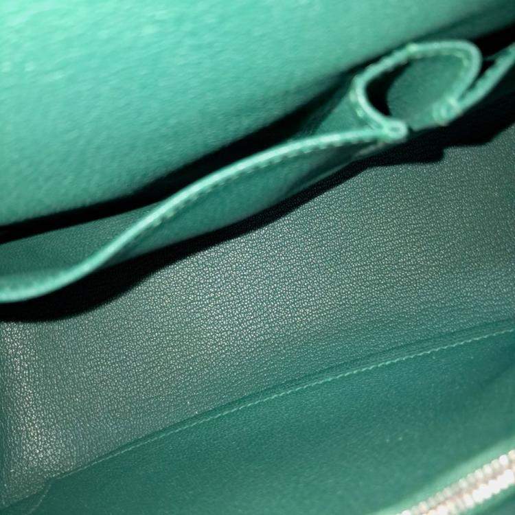 Pre Owned Hermes Green Leather Zipcher 28 (Q)