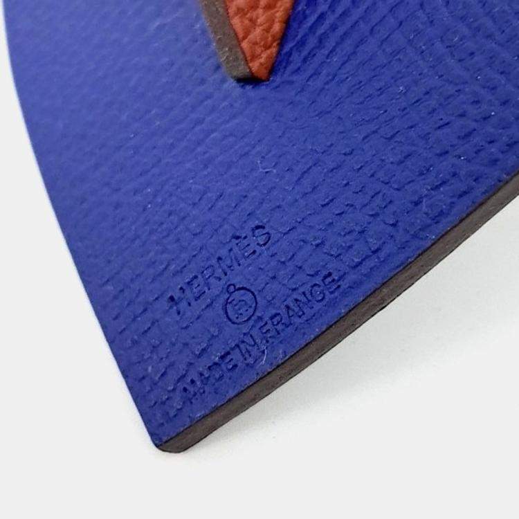 Pre Owned Hermes Blue Leather Petit H (Petit Hache) Bag