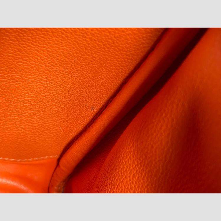 Pre Owned Hermes Lindy 30 Leather Orange Bag