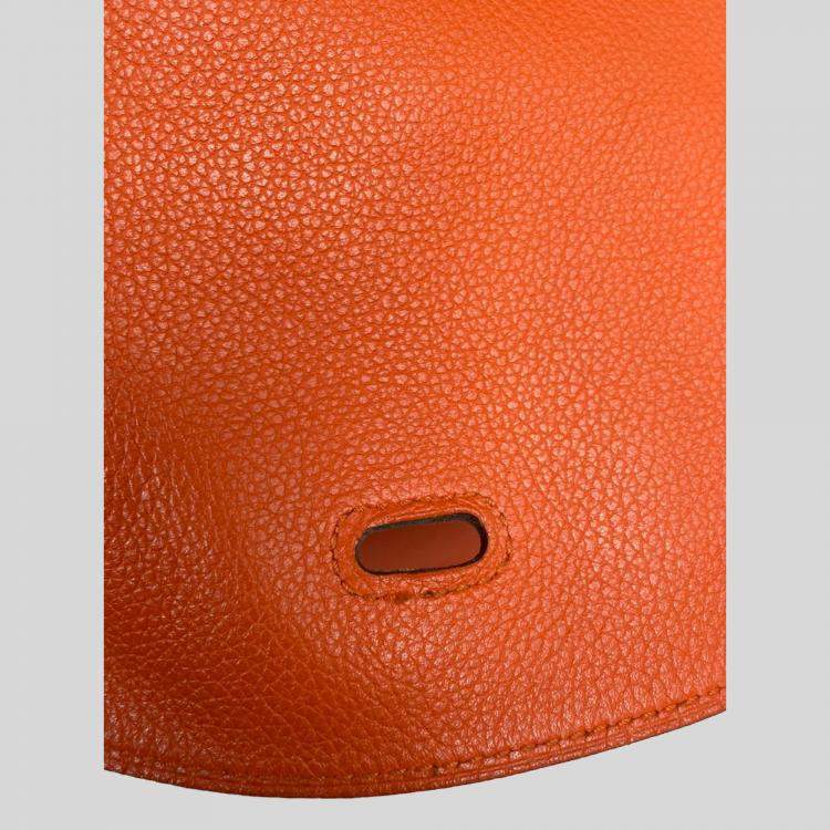 Pre Owned Hermes Lindy 30 Leather Orange Bag
