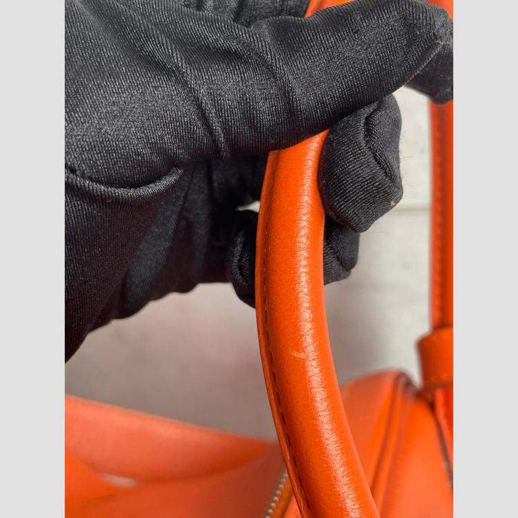 Pre Owned Hermes Lindy 30 Leather Orange Bag
