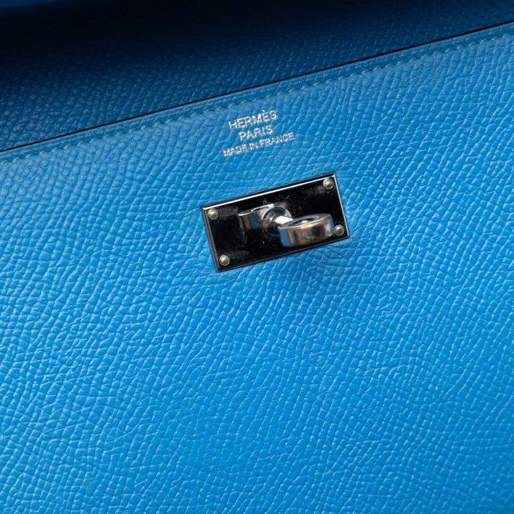 Pre Owned Hermes Blue Epsom Kelly Longue Wallet