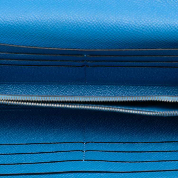 Pre Owned Hermes Blue Epsom Kelly Longue Wallet