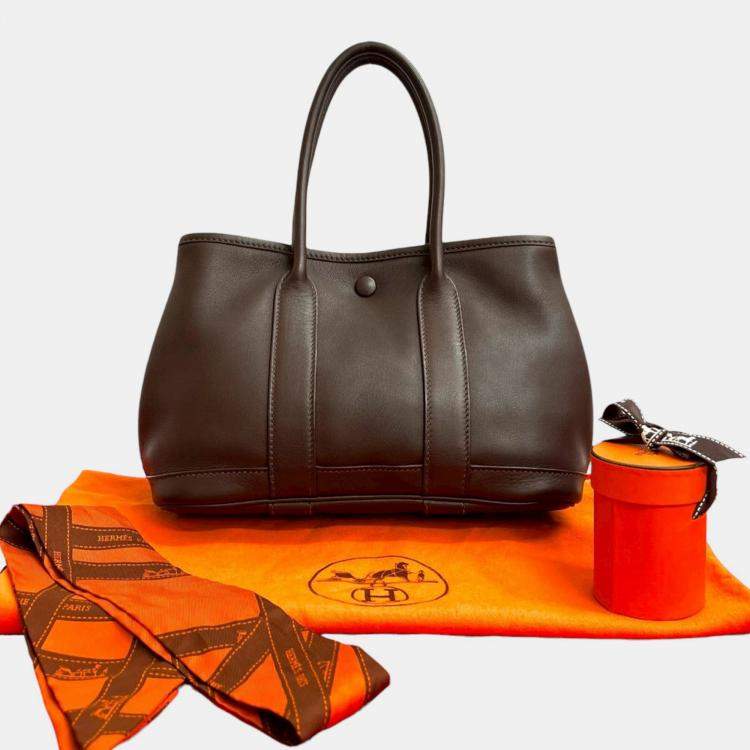 Pre Owned Hermes Brown Swift and Silk Bolduc Twilly Garden Party 23