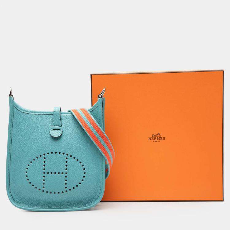 Pre Owned Hermes Blue Clemence Evelyne Amazone TPM