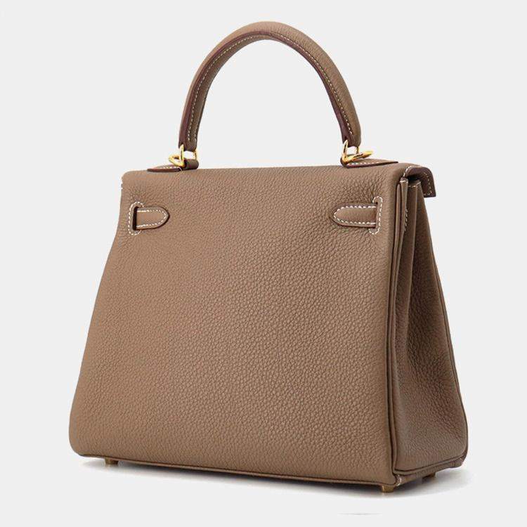 Pre Owned Hermes Kelly Retourne Etoupe Togo Leather Size 25