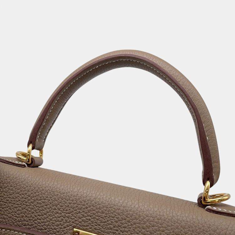 Pre Owned Hermes Kelly Retourne Etoupe Togo Leather Size 25