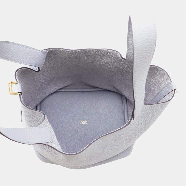 مملوكة مسبقًا Hermes Picotin Lock 22 Blue Taurillon Clemence Handbag