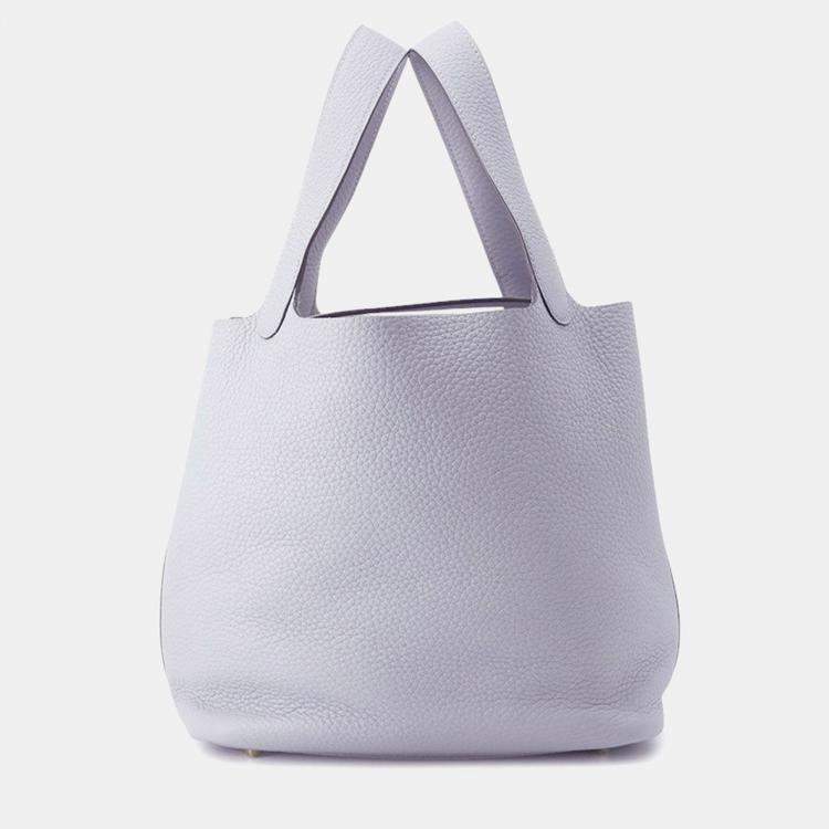 مملوكة مسبقًا Hermes Picotin Lock 22 Blue Taurillon Clemence Handbag