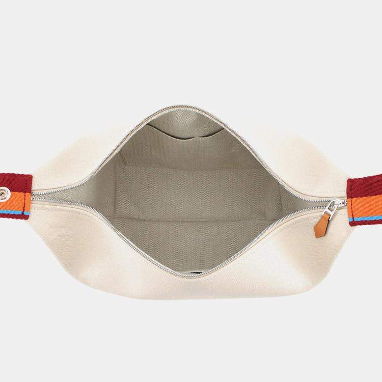 Pre Owned Hermes Bride A Black H Pavilion Natural Canvas Size Gm