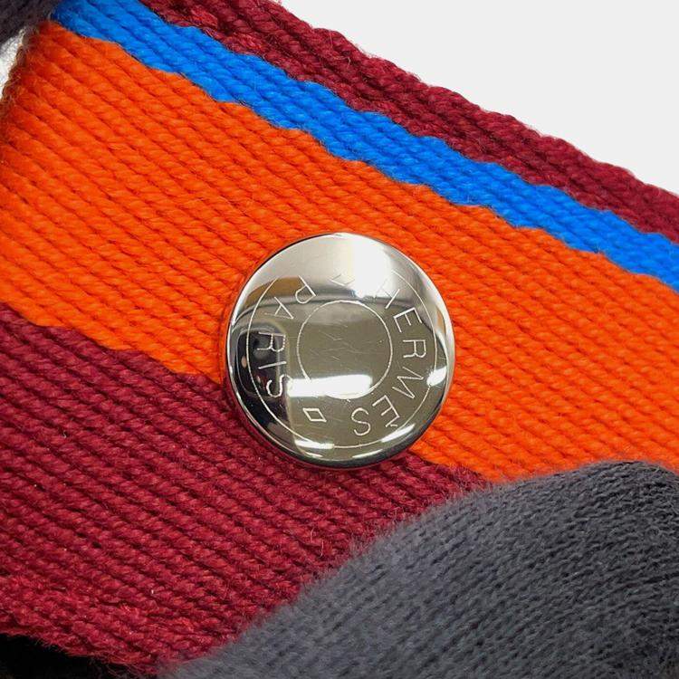 Pre Owned Hermes Bride A Black H Pavilion Natural Canvas Size Gm