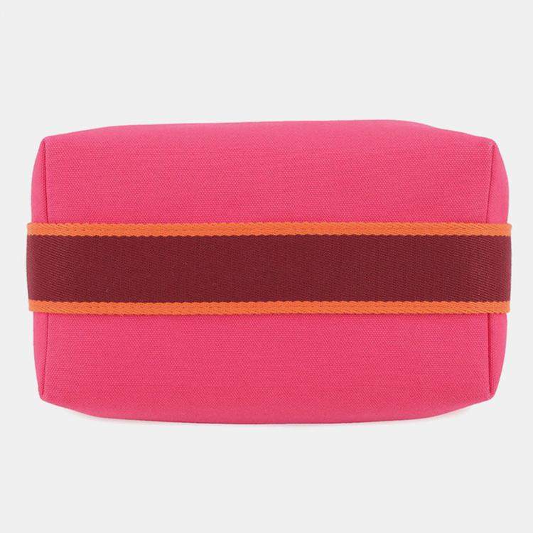 Pre Owned Hermes Brid A Black Hibiscus Canvas Size Pm