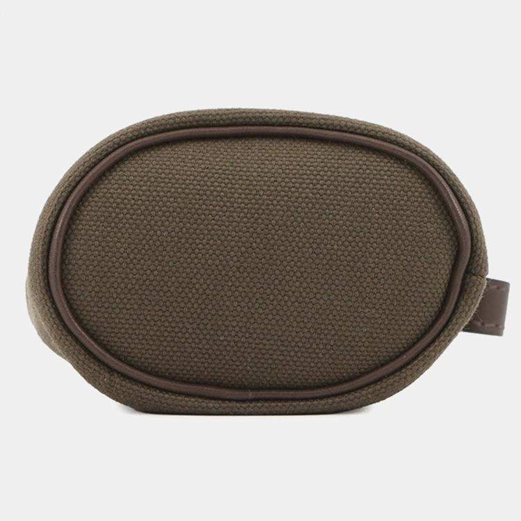 Pre Owned Hermes Dog Treats Pouch On The Go Khaki/ Feu Coating Canvas