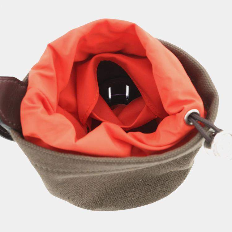 Pre Owned Hermes Dog Treats Pouch On The Go Khaki/ Feu Coating Canvas