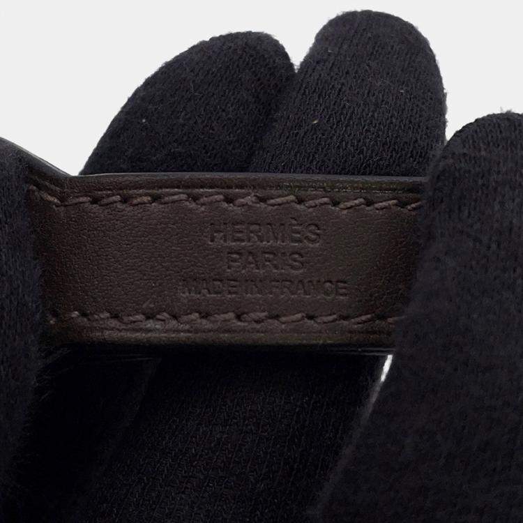 Pre Owned Hermes Dog Treats Pouch On The Go Khaki/ Feu Coating Canvas