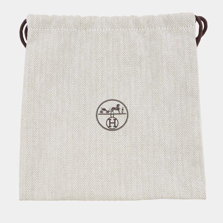 Pre Owned Hermes Dog Treats Pouch On The Go Khaki/ Feu Coating Canvas