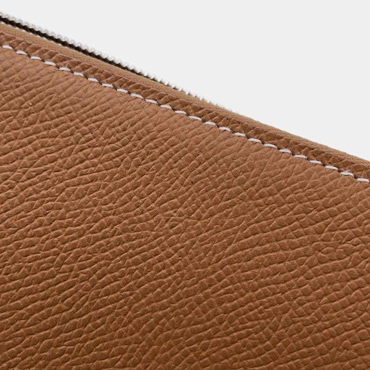 Pre Owned Hermes Azap Long Silk In Gold Epsom