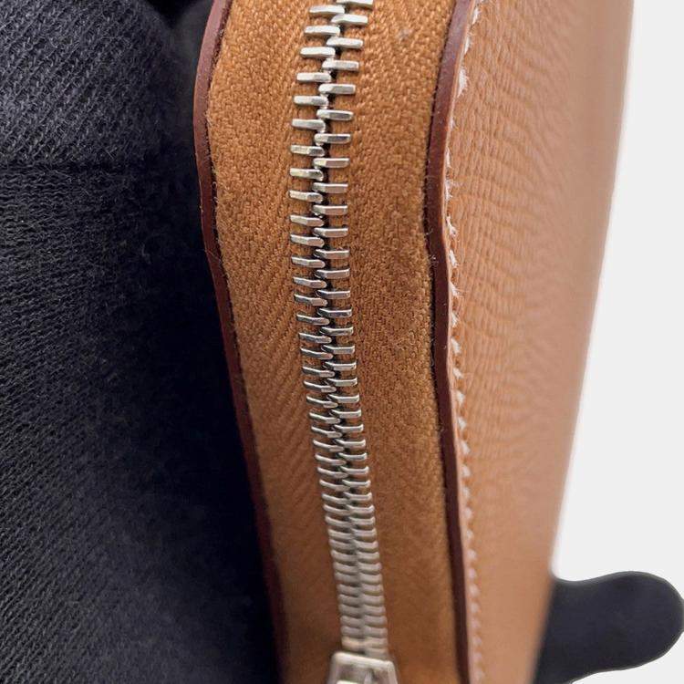 Pre Owned Hermes Azap Long Silk In Gold Epsom