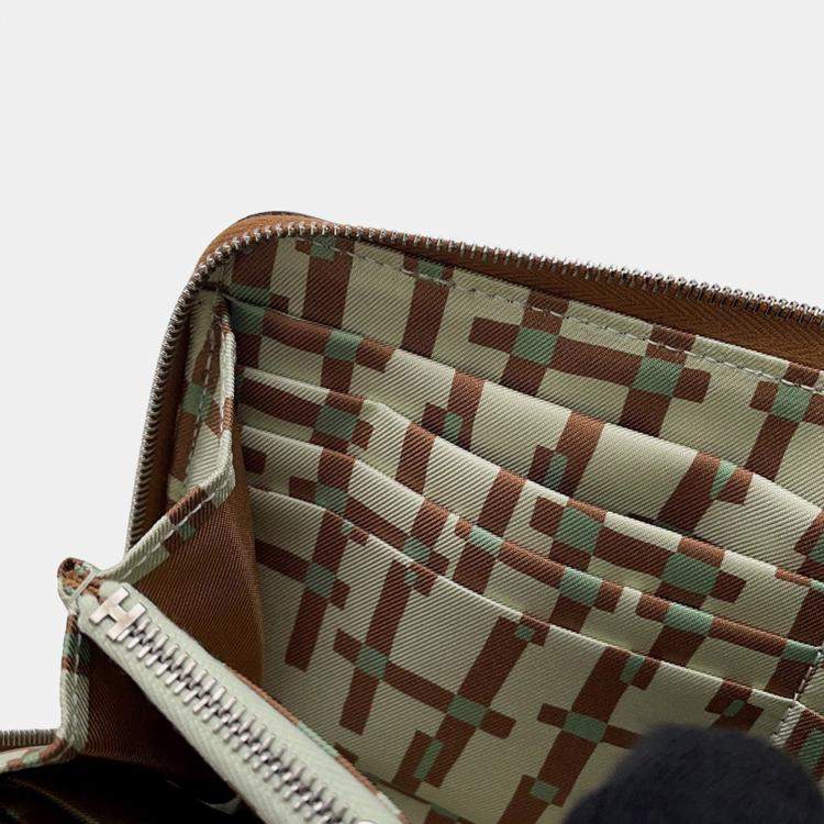 Pre Owned Hermes Azap Long Silk In Gold Epsom