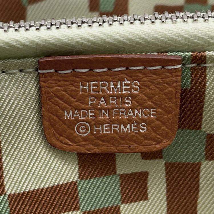 Pre Owned Hermes Azap Long Silk In Gold Epsom