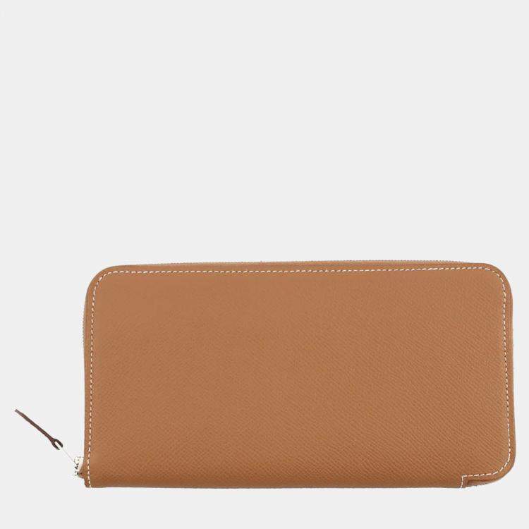 Pre Owned Hermes Azap Long Silk In Gold Epsom