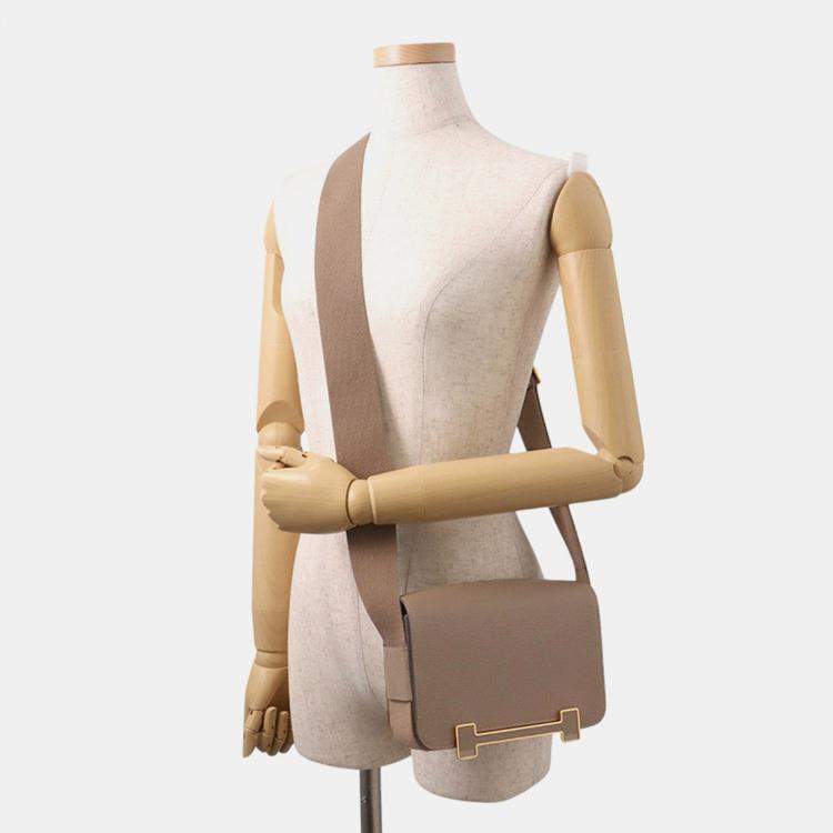 Pre Owned Hermes Geta Etoupe Chevre Myzore Goatskin