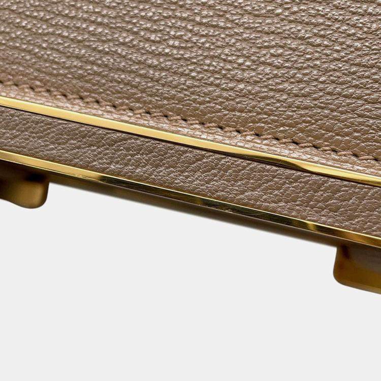 Pre Owned Hermes Geta Etoupe Chevre Myzore Goatskin