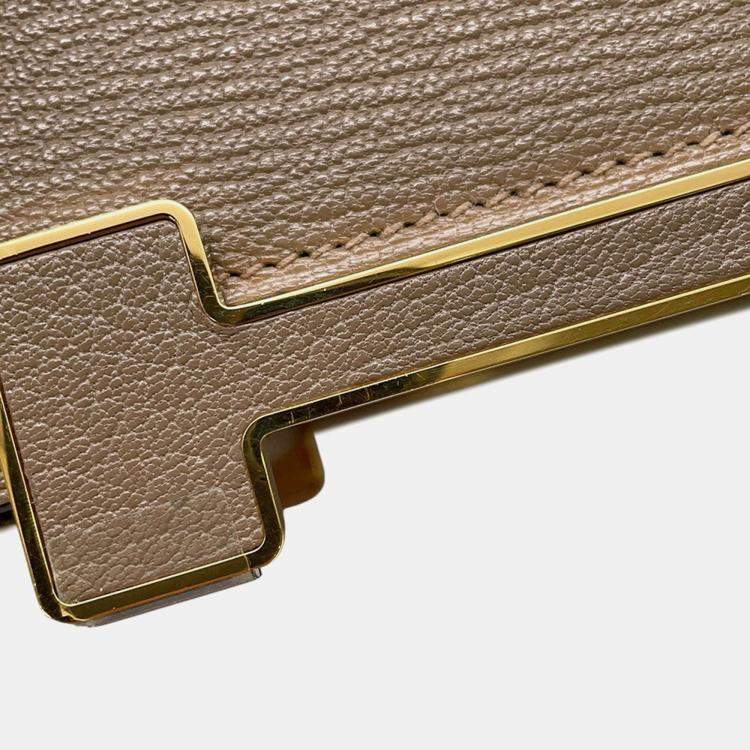 Pre Owned Hermes Geta Etoupe Chevre Myzore Goatskin