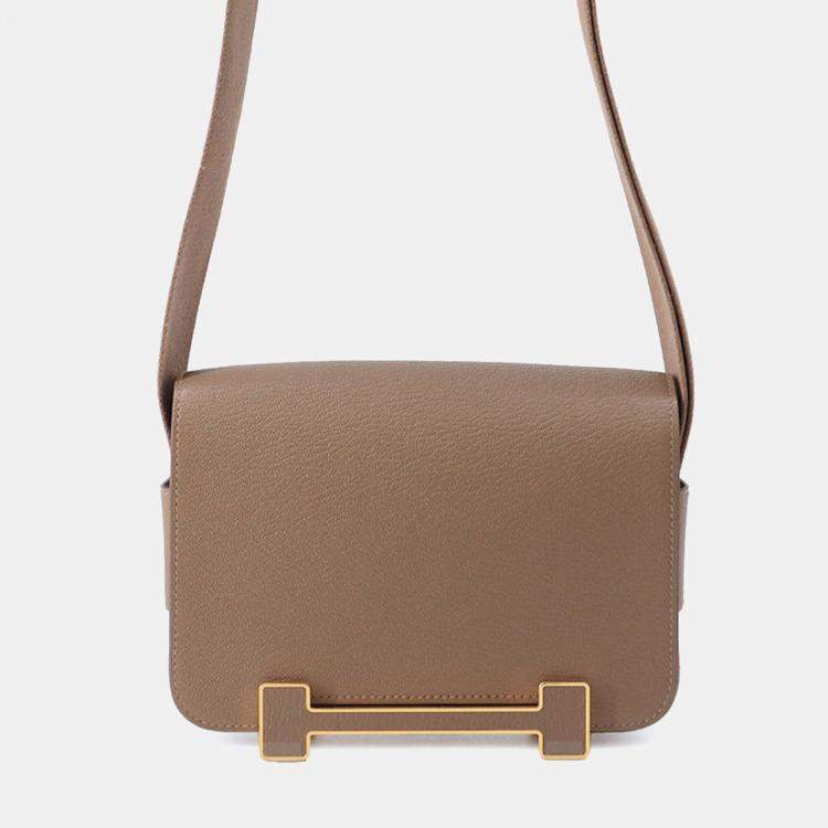 Pre Owned Hermes Geta Etoupe Chevre Myzore Goatskin