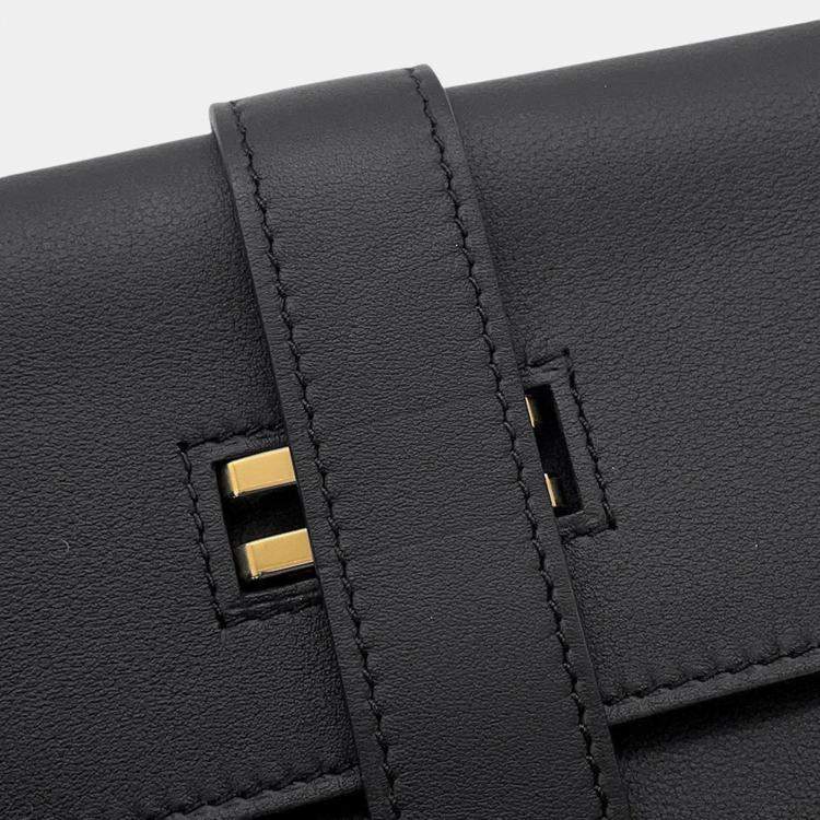 Pre Owned Hermes Elan Pocket Black Swift Leather