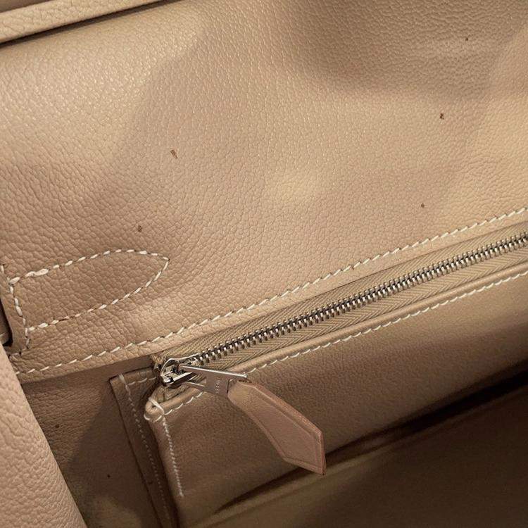 Pre Owned Hermes Birkin Argile Tadelakt Leather Size 30