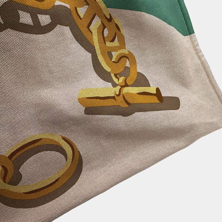 Pre Owned Hermes Escale  La Plage Beach Bag Gold/Multicolor Toile H