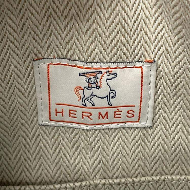 Pre Owned Hermes Bride A Brac Cabrio Grease Pail Canvas Size Gm