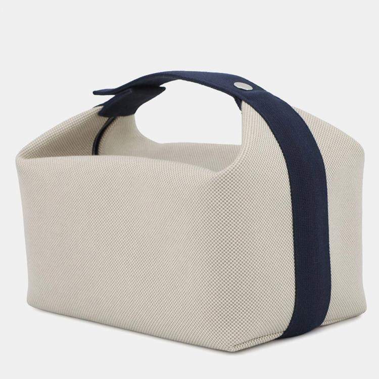 Pre Owned Hermes Bride A Brac Cabrio Grease Pail Canvas Size Gm