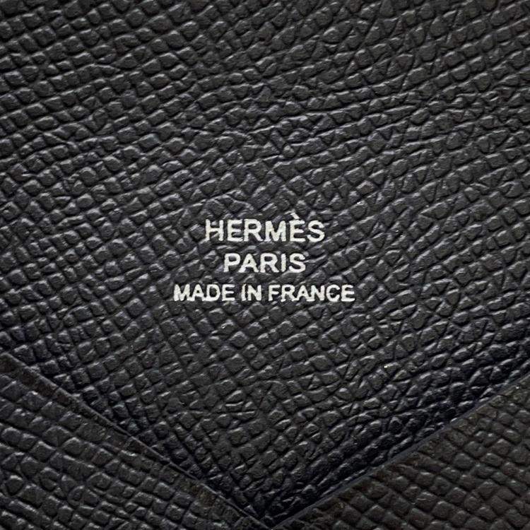 Pre Owned Hermes Calvi Black Epsom Wallet