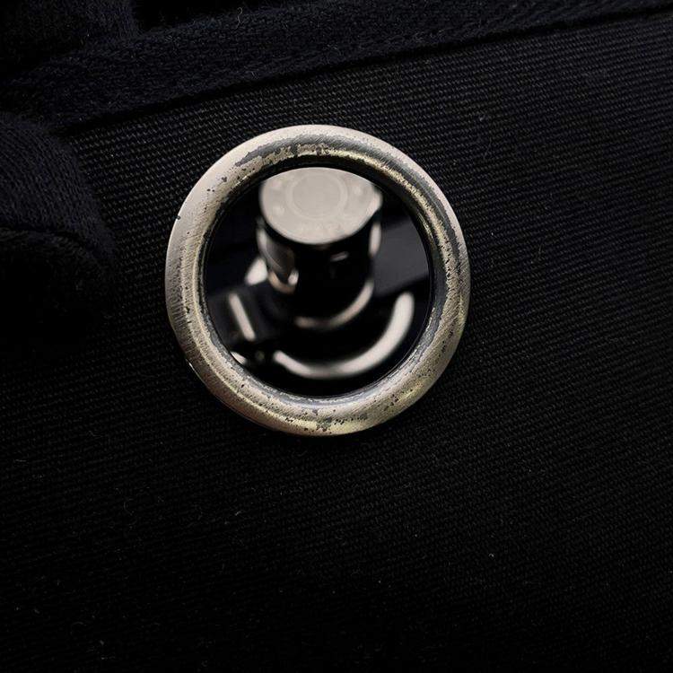 Pre Owned Hermes Herbag Black Toile Officier Vache Hunter Leather Size Pm