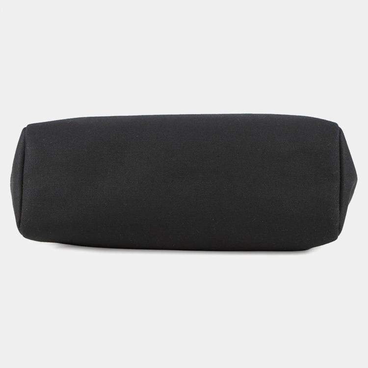 Pre Owned Hermes Herbag Black Toile Officier Vache Hunter Leather Size Pm