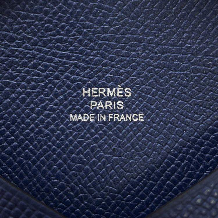 Pre Owned Hermes Calvi Blue Navy Epsom
