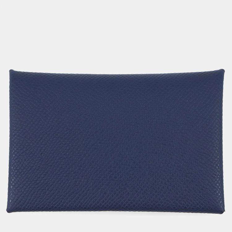 Pre Owned Hermes Calvi Blue Navy Epsom