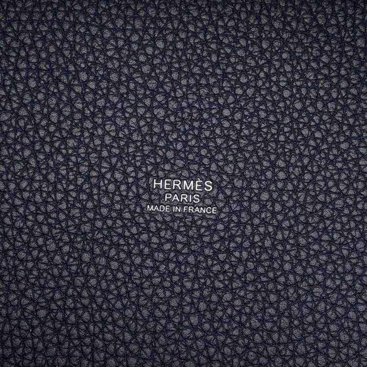 Pre Owned Hermes Picotin Lock Blue Nuit Taurillon Clemence Size 18 
