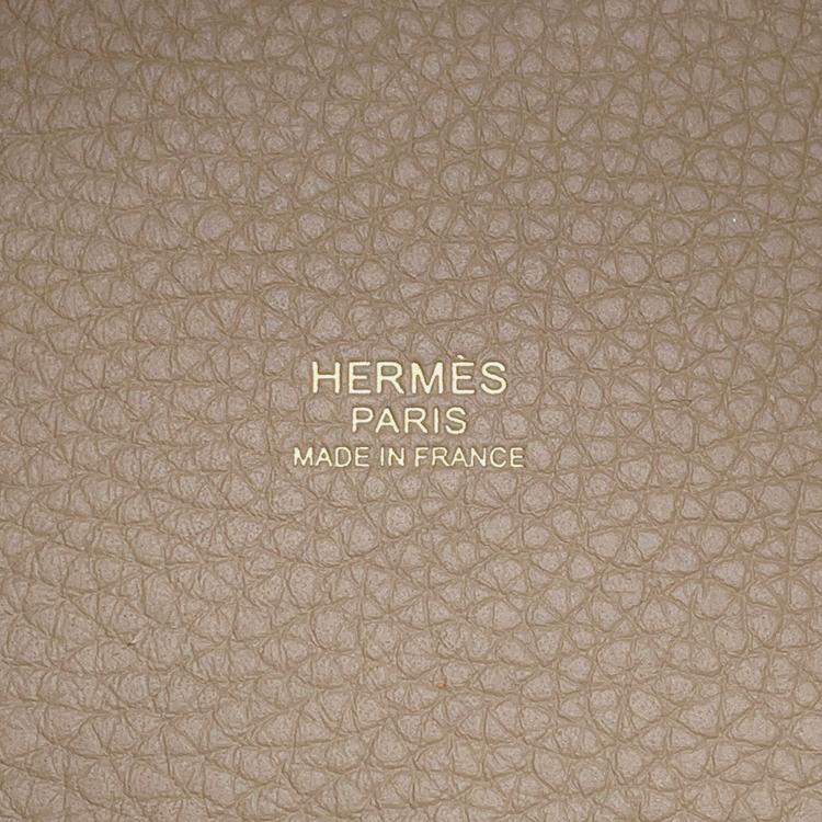Pre Owned Hermes Picotin Padlock Beige Marfa Taurillon Clemence Size 18 