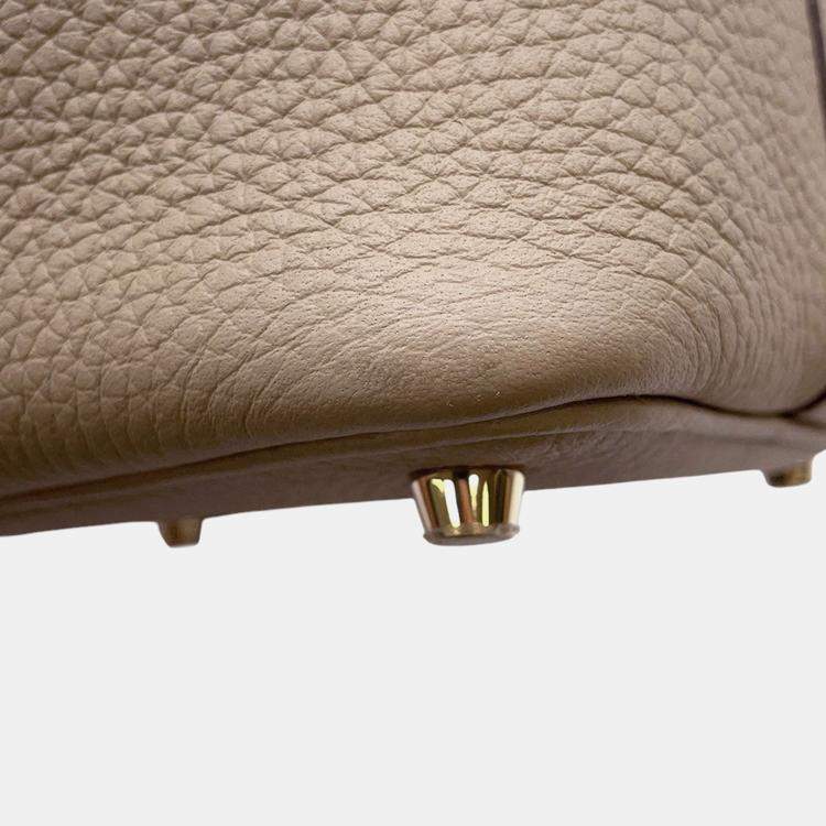 Pre Owned Hermes Picotin Padlock Beige Marfa Taurillon Clemence Size 18 