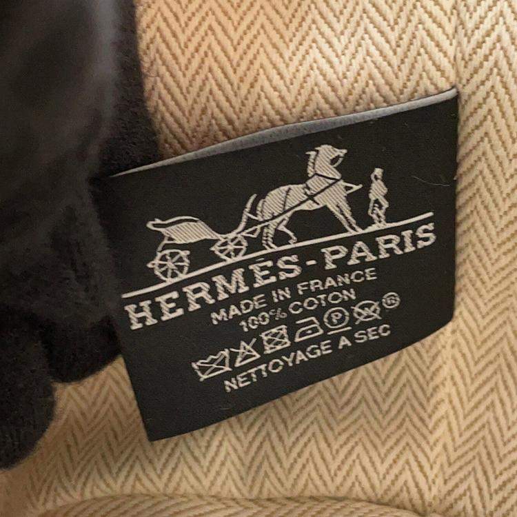 Pre Owned Hermes Brid A Black Beige Canvas Size Pm
