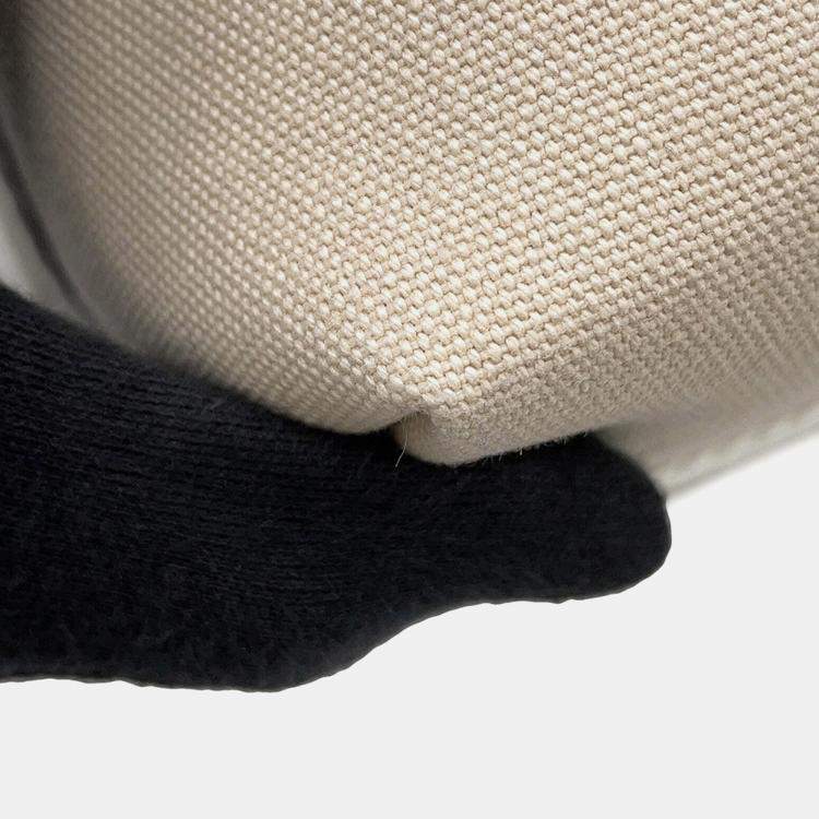 Pre Owned Hermes Brid A Black Beige Canvas Size Pm