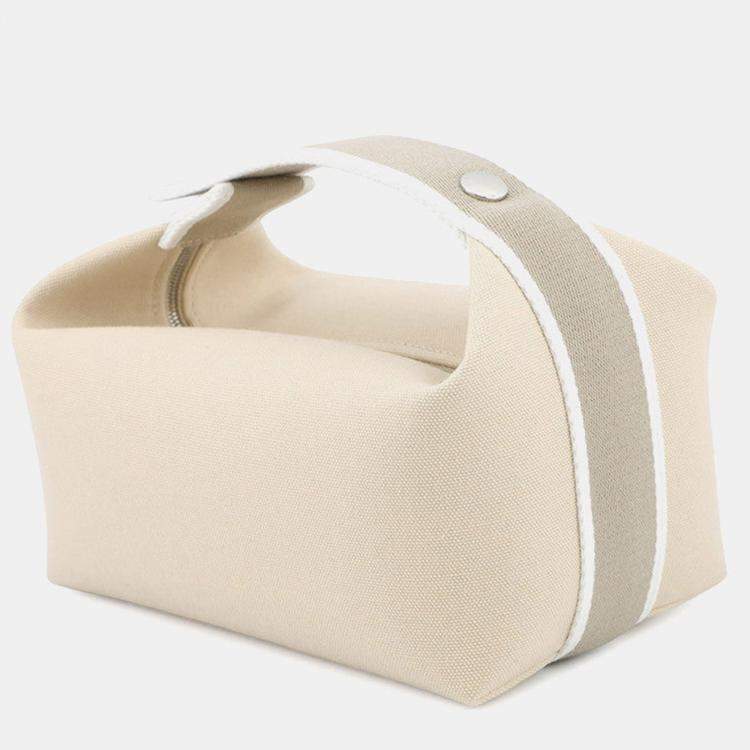 Pre Owned Hermes Brid A Black Beige Canvas Size Pm