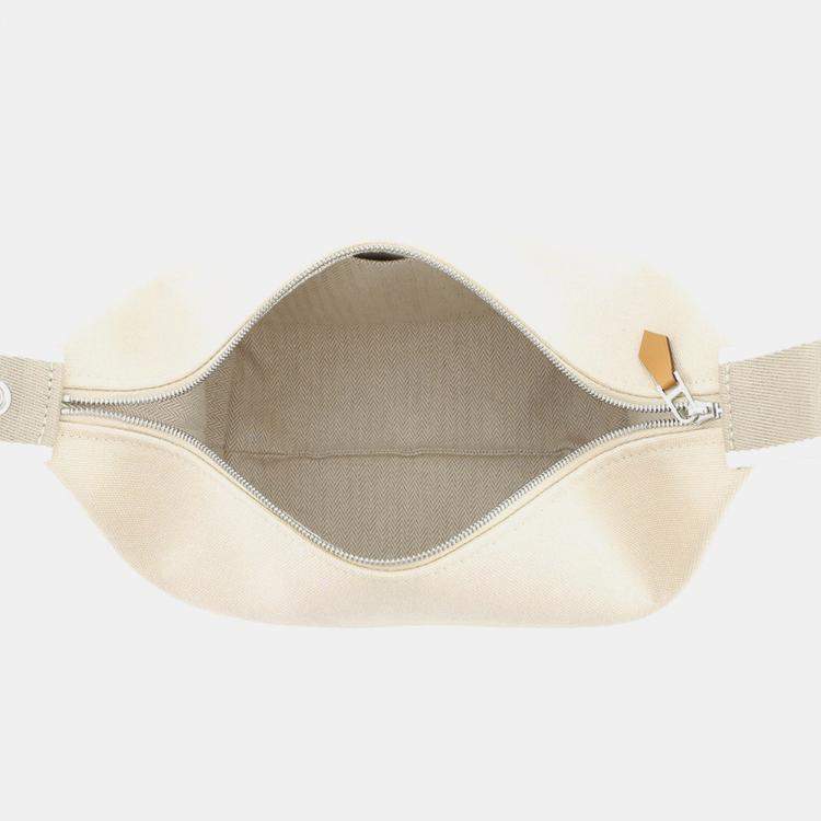 Pre Owned Hermes Brid A Black Beige Canvas Size Pm